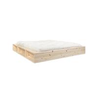 Estructura de cama Ziggy de 140x200 cm, pino lacado transparente.