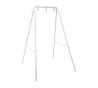 Estructura de columpio para sillón colgante, estructura mecedora doble, columpio infantil, columpio nido, capacidad de carga para jardín, balcón, terraza, interior y exterior (blanco)