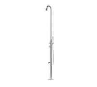 Estructura de ducha y grifería de acero inoxidable stintino en acero inoxidable satinado aisi 316l marino. cabezal de ducha regulable ducha de pie y de mano con flexo ducha tradicional de agua calient