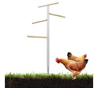 Estructura De Escalada De Madera para Gallinas 120 Cm - Percha Cuatro Niveles con Refuerzo Metálico, Escalera Y Marco De Juego para Gallinas Conejos Gatos, para Corral Jardín Granja