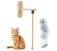 Estructura de escalada de pared para gatos, 2 m con tabla de salto resistente a las picaduras - Estructura de escalada de cuerda natural para gatos, interior al aire libre, casa, balcón y patio