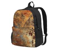 Estructura de hierro de acero oxidado de color marrón óxido colorido,Mochila con bolsillos, mochila informal para el día a día, resistente al agua, ideal para la escuela, viajes