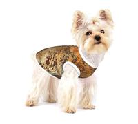 Estructura de Hierro y Acero Oxidado de Metal Colorido con óxido marrón,Camiseta de algodón sin Mangas para Mascotas, Chaleco Transpirable, Suave y elástico para Cachorros,M