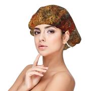 Estructura de hierro y acero oxidado de metal colorido con óxido marrón,Gorro de dormir de satén para adultos - Gorro de dormir elástico para mujer, cubrecabello nocturno