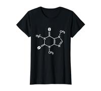 Estructura química de la cafeína - Nerds Adictos al café Camiseta gráfica económica, Mujer, Negro, M