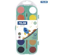 Estuche 12 acuarelas pastillas + pincel milán
