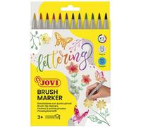 Estuche 12 rotuladores jovi punta pincel colores surtidos brush marker