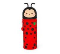 Legami – Mochila escolar Kawaii 2 en 1 de silicona suave, Ladybug, con cremallera, 21,7 cm