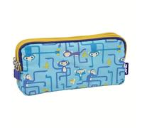 Estuche 3 cremalleras serieTangled Monkeys, azul MILAN, 081135TNG