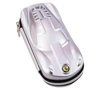 Estuche 3D con forma de coche para lápices, organizador de artículos de papelería de gran capacidad, bolsa para lápices para niños, bolsa duradera de ABS con cierre de cremallera, almacenamiento