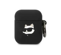 Estuche 3D de silicona Karl Lagerfeld con cabeza de Choupette, negro - AirPods 1/2 Gen