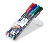 estuche 4 marcadores lumocolor permanente punta superfina 04mm. surtidos staedtler 313 wp4