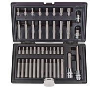 ESTUCHE 44 PUNTAS de 10MM Acero S2 para uso PROFESIONAL en taller mecánico de coche HEXAGONAL, TORX y SPLINE