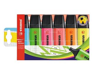 ESTUCHE 6 MARCADORES FLUORESCENTES BOSS TRAZO 2/5MM. SURTIDOS STABILO 70/6