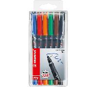 ESTUCHE 6 MARCADORES PERMANENTE P.FINA SURTIDO OHPEN UNIVERSAL 0,7MM. STABILO 842/6