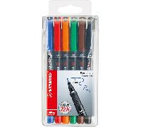 ESTUCHE 6 MARCADORES PERMANENTE P.SUPERFINA SURTIDO OHPEN UNIVERSAL 0,4MM. STABILO 841/6