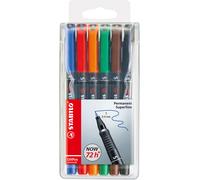 ESTUCHE 6 MARCADORES PERMANENTE P.SUPERFINA SURTIDO OHPEN UNIVERSAL 0,4MM. STABILO 841/6