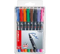 ESTUCHE 8 MARCADORES PERMANENTE P.MEDIA SURTIDO OHPEN UNIVERSAL 1MM. STABILO 843/8
