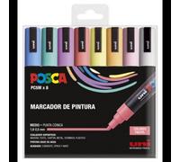 Estuche 8 Rotuladores Posca M5 Uni-ball Colores Pastel