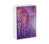 Estuche abstracto para cigarrillos con diseño de flor morada llorona, tamaño King Size de 85 mm, capacidad para 20 cigarrillos. Estuche de plástico resistente a golpes para hombres y mujeres. Portátil
