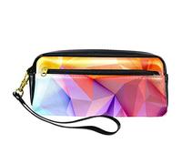 Estuche abstracto para lápices, bolsa de piel sintética con cremallera para niños, niñas, suministros escolares y de oficina