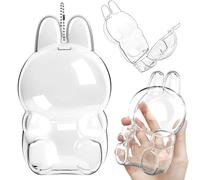 Estuche Acrílico Transparente para Figuras de Caja Ciega, Estuche Protector para Labubu con Cadena Metálica, Cubierta a Prueba de Polvo y Arañazos para Minimuñecas Coleccionables (Sitzend)