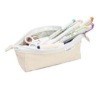 Estuche Aesthetic, estuche de tela de pana para adolescentes, estuche escolar, estuche escolar, ideal para la escuela, beige, Simple y hermoso