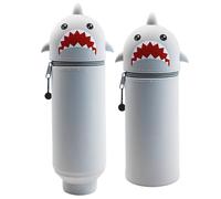 Estuche Animales Silicona,Estuche Escolar Gran Capacidad,Estuche Tiburón-Escalable 2 en 1-Estuche Silicona se Utiliza para el Almacenamiento de Lápices,Oficina, Escuela, Etc