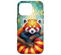 Estuche artístico con diseño de Animales Panda Rojo Carcasa para iPhone 16 Pro
