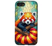 Estuche artístico con diseño de Animales Panda Rojo Carcasa para iPhone SE (2020) / 7/8