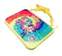 Estuche bandolera maletín Me Contro Te Cartoon cierre cremallera - Versión arco iris con 48 colores Mina 4.0 by Tinta Unita Pool Over con álbum para colorear + llavero