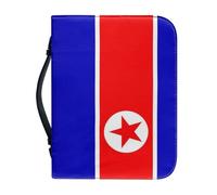 Estuche Bíblico De Gran Capacidad Con Asa - Regalos Artísticos Para Hombres Y Niñas - Estuche Clásico Para Biblias Con Estilo Y Estampado De La Bandera De Corea Del Norte