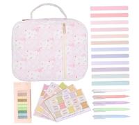 Estuche Bíblico para Mujer Kit Bíblico de Gran Capacidad con Pestañas Bolígrafos Notas Adhesivas Resaltadores Kit de Estudio de Biblias con Mango 8.9x11.4x3.2 Pulgadas Estilo 2