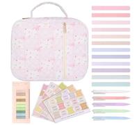 Estuche Bíblico para Mujer Kit Bíblico de Gran Capacidad con Pestañas, Bolígrafos, Notas Adhesivas, Resaltadores, Kit de Estudio de Biblias con Asa 8.9x11.4x3.2 Pulgadas Estilo 2, Decoración de Jardí