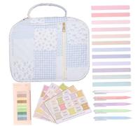 Estuche bíblico para mujer Kit bíblico de gran capacidad con pestañas, bolígrafos, notas adhesivas, resaltadores, kit de estudio de Biblias con asa 8.9x11.4x3.2 pulgadas Estilo 3 estuche para mujeres