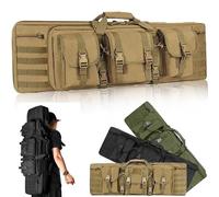 Estuche Blando para Rifle, Bolsa Doble para Rifles, Mochila para Rifle Táctico y Bolsa para Rifle Acolchada Cazar y Disparar(Khaki,55in/140cm)