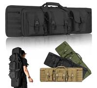 Estuche Blando para Rifle, Bolsa Doble para Rifles, Mochila para Rifle Táctico y Bolsa para Rifle Acolchada Cazar y Disparar(Black,55in/140cm)