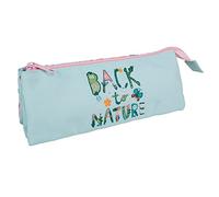 Estuche Blin Blin Back to Nature - Portatodo con 3 Compartimentos de Gran Capacidad - Cierre con Cremallera - Detalles Bordados y en Relieve - 9 × 5 × 23 cm - ToyBags