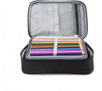 Estuche, Bolsa de Lápices, 72 Ranuras Estuche para Lápices Plegable, Organizador de Papelería de Gran Capacidad para Adolescentes, Estudiantes y Artistas, 24 x 18 x 6,5 cm (Negro)