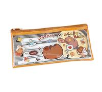 Estuche Capybara - Bonito kit de lápices de animales, organizador para almacenamiento de cremallera | rango escolar, lápices de peluche, accesorios de oficina, regalos, Capybara Lying On Its Back, ver