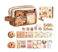 Estuche Capybara - Caja de lápices espaciosa con pegatinas, bonito estuche de papelería creativa para el aprendizaje del tiempo, orden, imaginación, descansos, placer, regalo