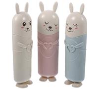 Estuche Cilíndrico para Cepillo de Dientes 3 Piezas Pp | Diseño Dibujos Animados, Vaso para Enjuague y Estructura Separada, Formato Compacto para Hogar y Viaje