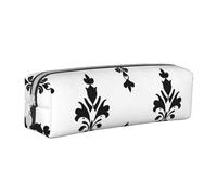 Estuche cilíndrico portátil con diseño extraño con cremallera, bolsa de cosméticos de piel, White, Talla única, Mochila escolar