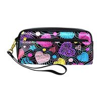 Estuche colorido con diseño de corazón arcoíris y amor, bolsa de piel sintética con cremallera para niños y niñas, suministros escolares y de oficina