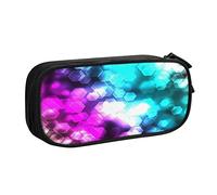 Estuche colorido translúcido hexagonal de gran capacidad, organizador de escritorio, estuches para niños y niñas estudiantes