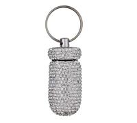 Estuche compacto de aluminio para pastillas de diamantes de imitación para viajes y uso diario