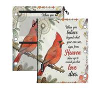 Estuche con 3 anillos y 2 letreros de pájaro rojo del ángel del cielo de 11 x 8.9 pulgadas