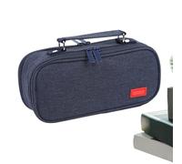 Estuche con asa, estuche de múltiples capas para lápices universitarios, almacenamiento de bolígrafos para maquillaje, dormitorio, exterior, viajes, manualidades, cerámica, aula, escritorio, escuela