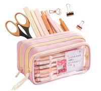 Estuche con asa, organizador grande con cremallera, soporte de papelería de alta capacidad para niñas, niños, estudiantes, adultos, hombres, mujeres, universidad, escuela, oficina, suministros de
