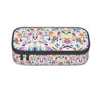 Estuche con cremallera con estampado de rosas oscuras, para adolescentes, niñas, niños, bolsa de maquillaje para mujeres, accesorio de papelería escolar, Animales otomíes mexicanos, Talla única